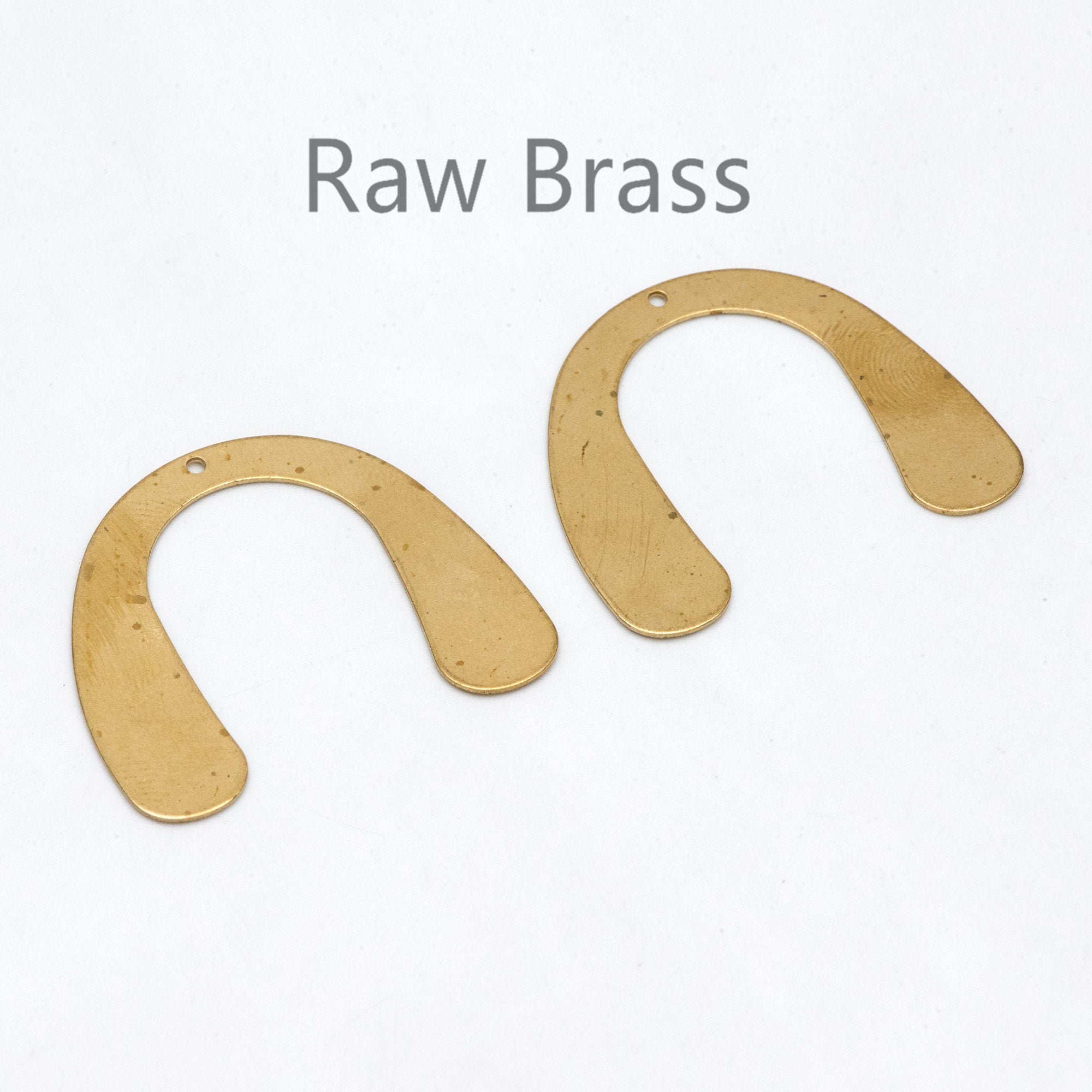 10pcs Raw Brass U Shaped Charms 31x35.5mm, Brass Findings Wholesale (RB-255)